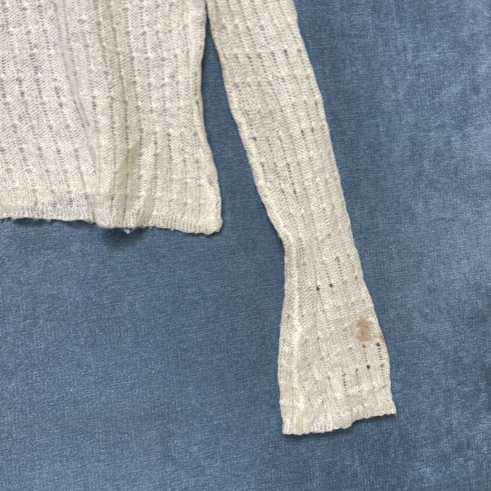 Y2K Guess Jeans Knit Top Womens Small Beige Wool Turtleneck Pullover - Picture 8 of 10